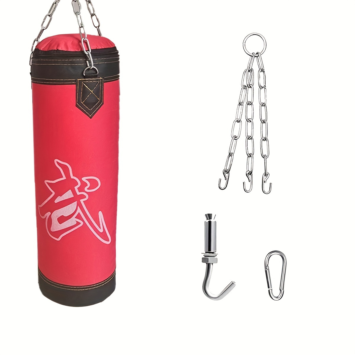 

Boxing Sandbag, Hanging Boxing Sandbag, With Hooks And Stainless Steel Chains, For Martial Arts, Combat Training, 60cm/23.62in, 1 Set