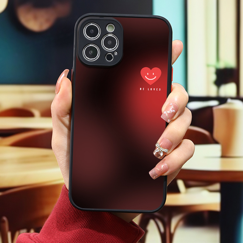 luxury shockproof red heart pattern phone case Temu Mauritius