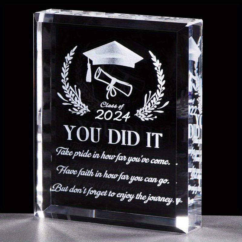 

1pc Graduation Gifts For Him Her, Class Of 2024 Graduate Inspirational Gifts, Acrylic Graduation Keepsake For College High School Phd Masters Degree