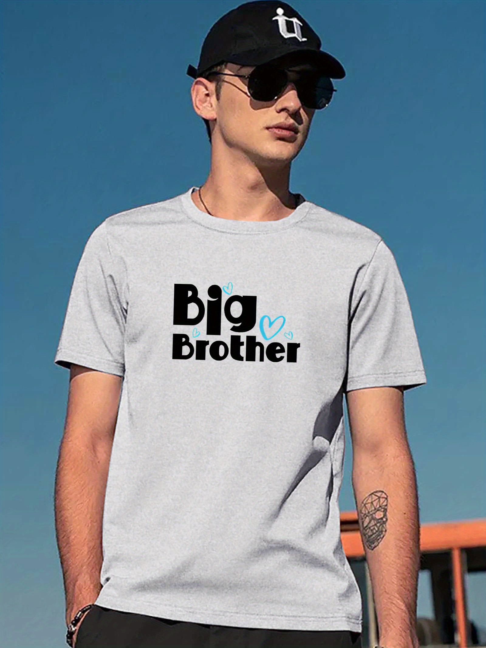 Big Brother Print Men's Creative Top Casual Short Sleeve - Temu Australia