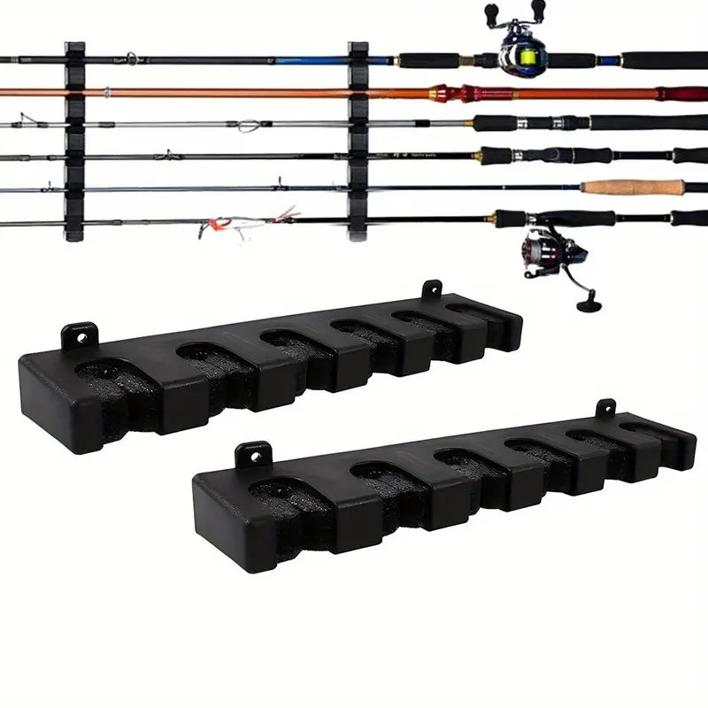 2pcs For Wall, Fishing Pole Holders Wall Mount Fishing Rod Storage Rack,  Vertical And Horizontal For Garage Door And Boats, 6 Rods Capacity -  Business, Industry & Science - Temu