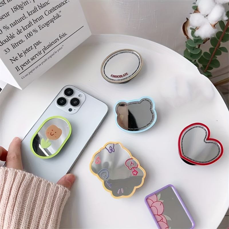 

Cute Fruit Shaped Phone Grip Heart Holder Small Mirror Mobile Phone Holder