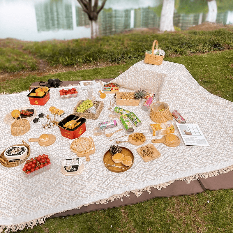 Outdoor-Flanell-Decke Mit Camping-Motiv – Superweich, Warm & Tragbar Für Camping, Picknick & Sofa
