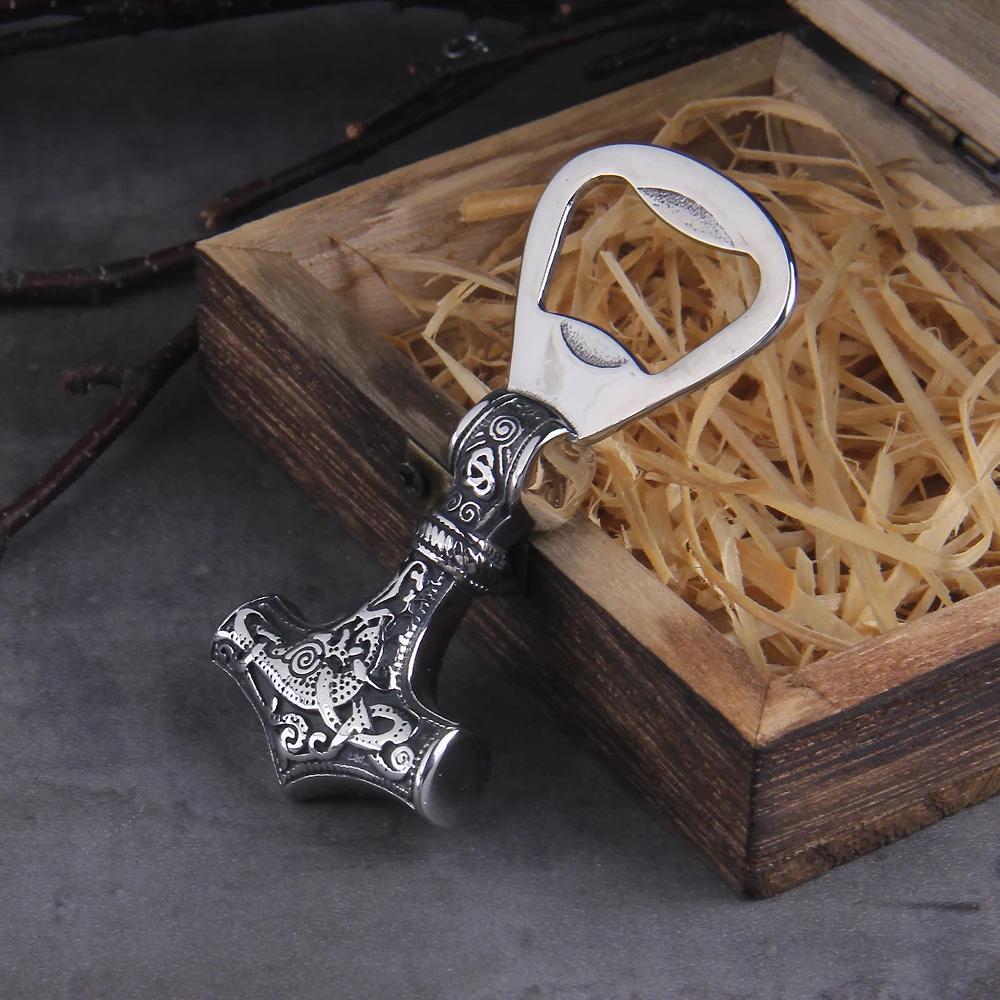 E-shop Stilvoller Nordischer Wikinger-Hammer Flaschenöffner - Zinklegierung, Modisches Herrenaccessoire