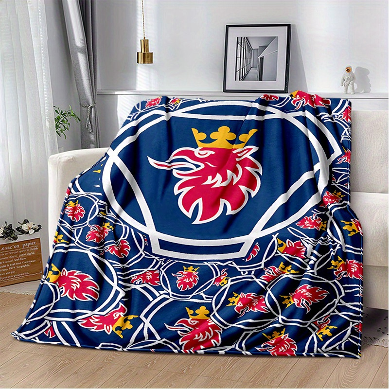

1pc Digital Printed Painted Blanket Nordic Famous Chicken Head Scania Truck Flannel 4 Seasons Light Weight Blanket Family Padded Blanket Picnic Travel Agency Leisure Machine Washable Blanket