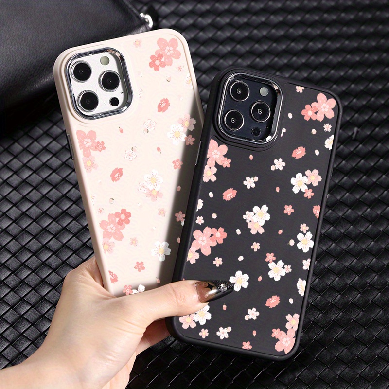 

Luxury Shockproof Silicone Pink Cherry Phone Case For Iphone 11 12 13 14 15 Pro Max For X Xs Max Xr 7 8 Plus 7p 8p