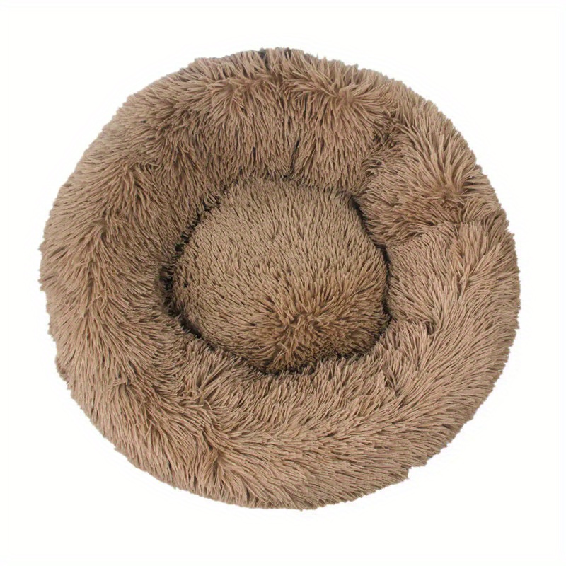 TEMU Washable Donut Cuddler Pet Bed For Small Dogs And Cats - Comfortable Round Kennel Sofa,