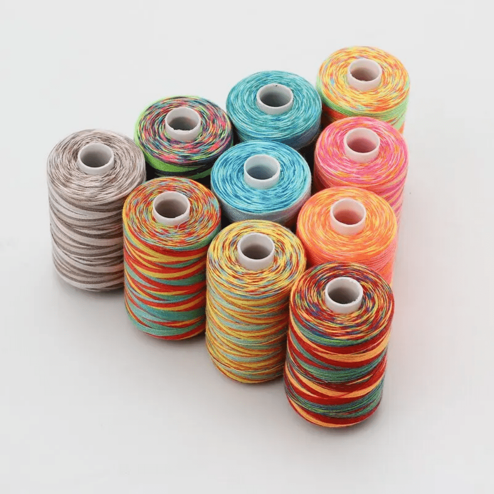 

10pcs 1000-yard Polyester Sewing Thread, Assorted Colors, Durable For Needlework, Quilting, Overlock, Embroidery, Hand Repair