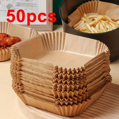 50 pack non stick air fryer liners square baking mats for easy cleanup roasting microwave cooking perfect for hanukkah thanksgiving valentines mothers day graduation durable paper material