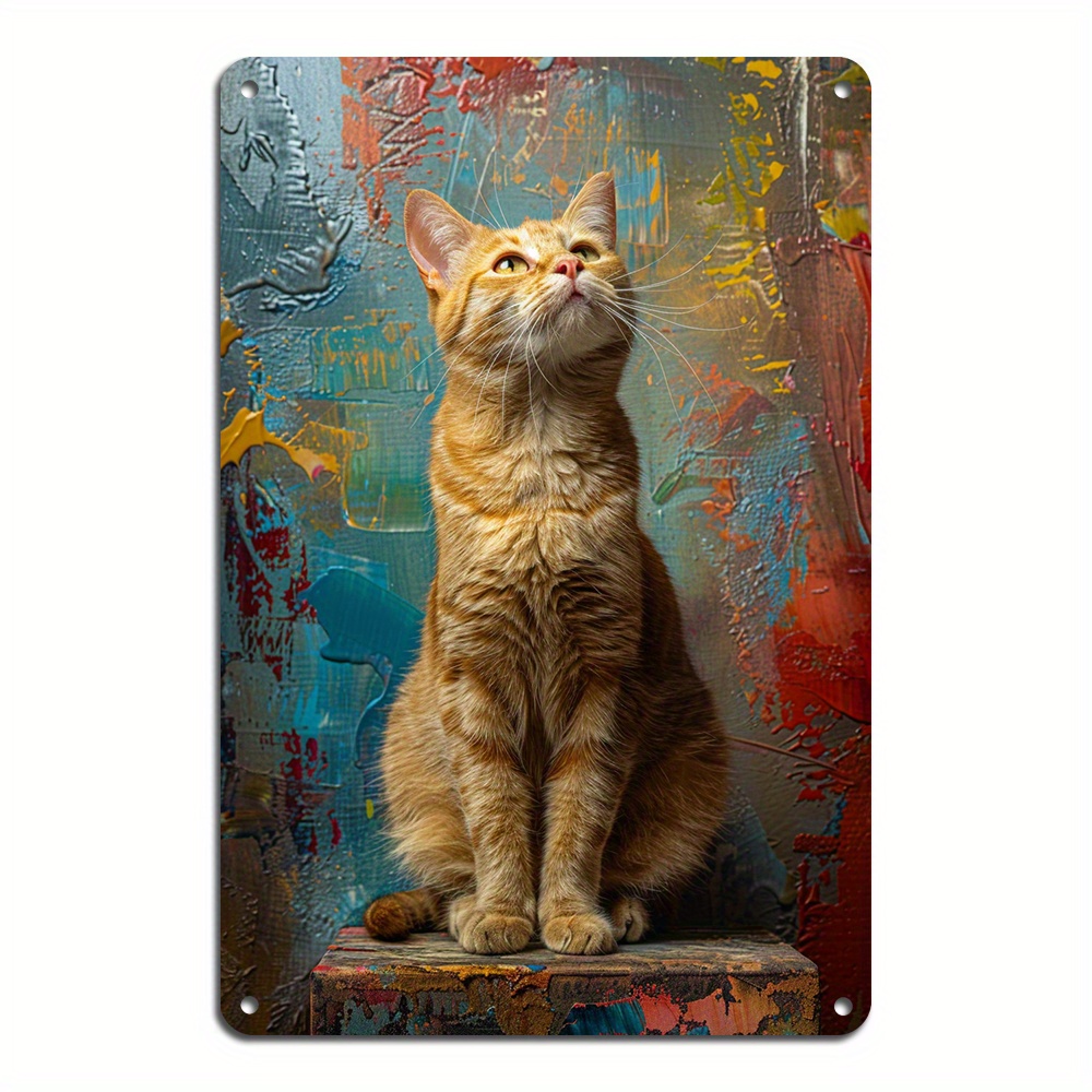 

1pc, Plaque murale rétro en métal pour chat, plaque murale durable à suspendre, plaque murale en aluminium, affiche cadeau, plaque murale (8x12 pouces/20*30 cm)