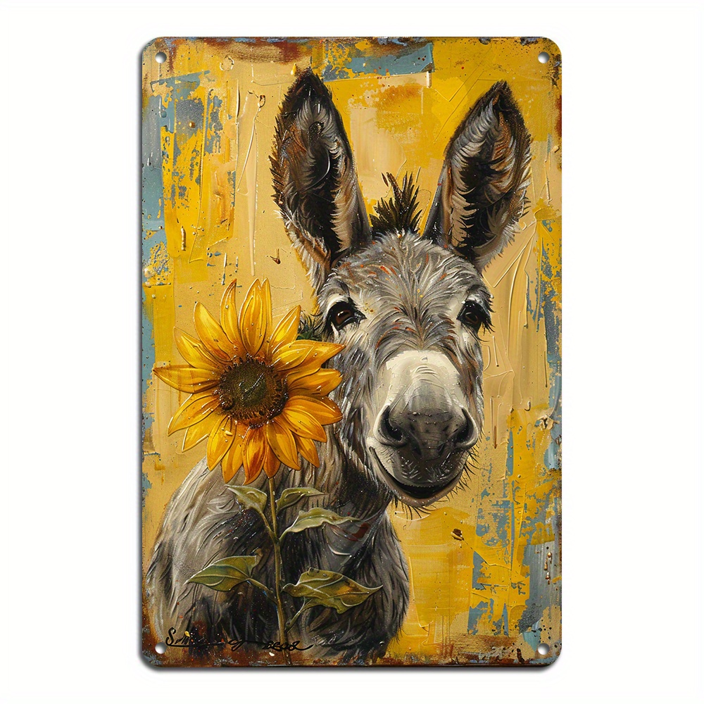 

1pc, Donkey Metal Tin Sign Retro Metal Tin Wall Art For Room Decor, Home Restaurant Bar Cafe Garage Decor (8x12inch/20*30cm)