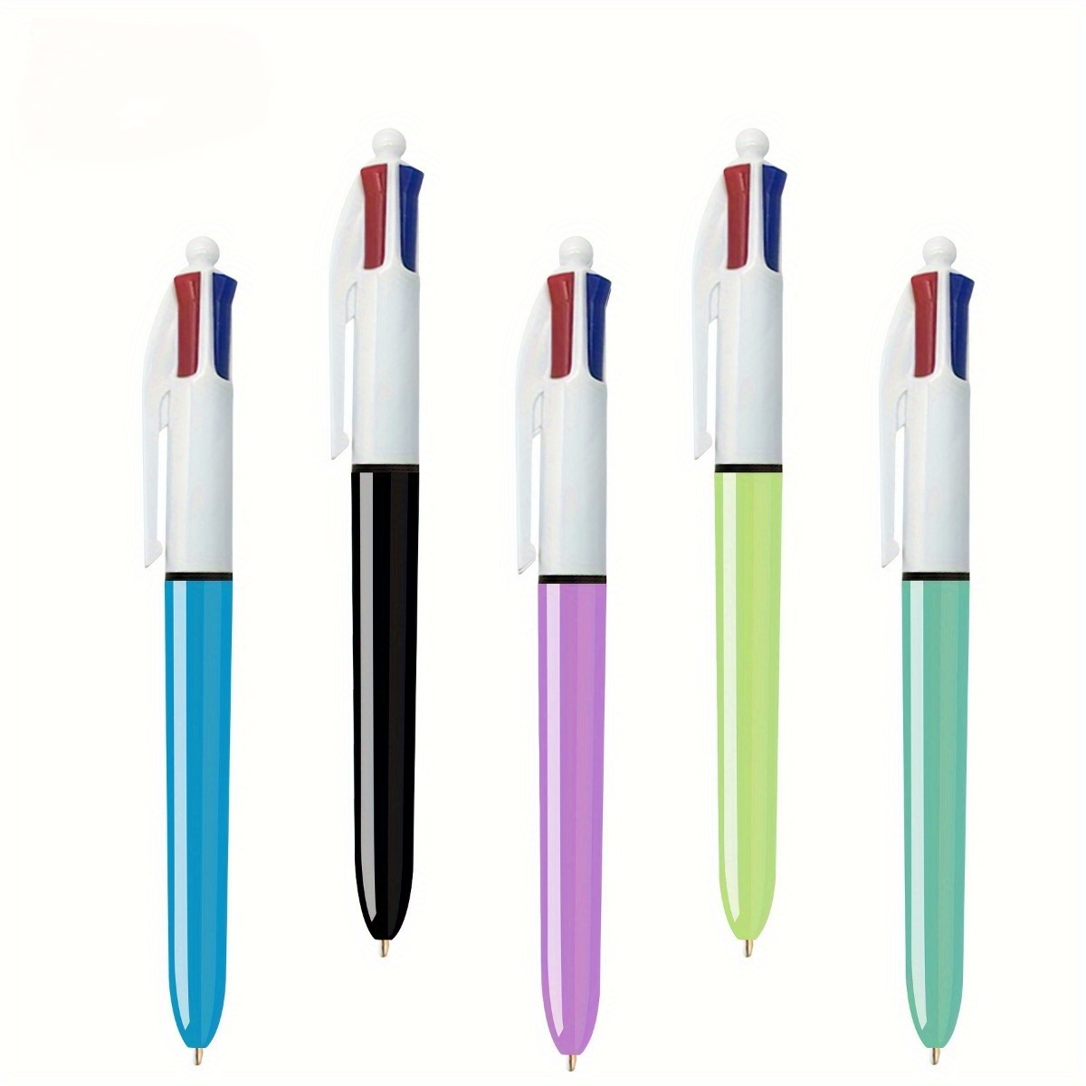 

4pcs/set, 4-color Ballpoint Pens, Medium Point (1.0mm), 4 Colors In 1 Set Of Multicolored Pens, Pens For School Supplies, Painting Pen