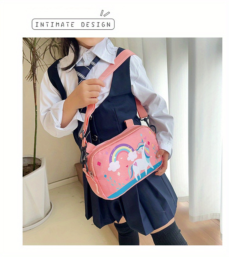 2-teiliges neues kleines Schulranzen-Set für Schüler, abnehmbarer Schulterrucksack, süßes Einhorn-Cartoon, großes Fassungsvermögen, unverzichtbar für Reisen Details 4