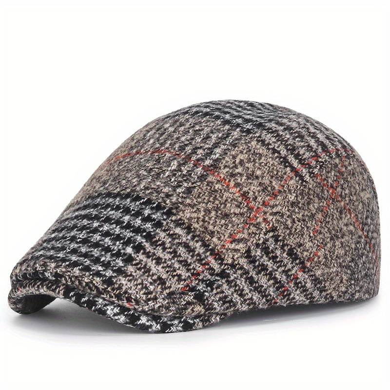 

1pc Men's Tweed Cap (adjustable 56-59cm/22.04-23.22in), Sporty Outdoor Fishing Hat