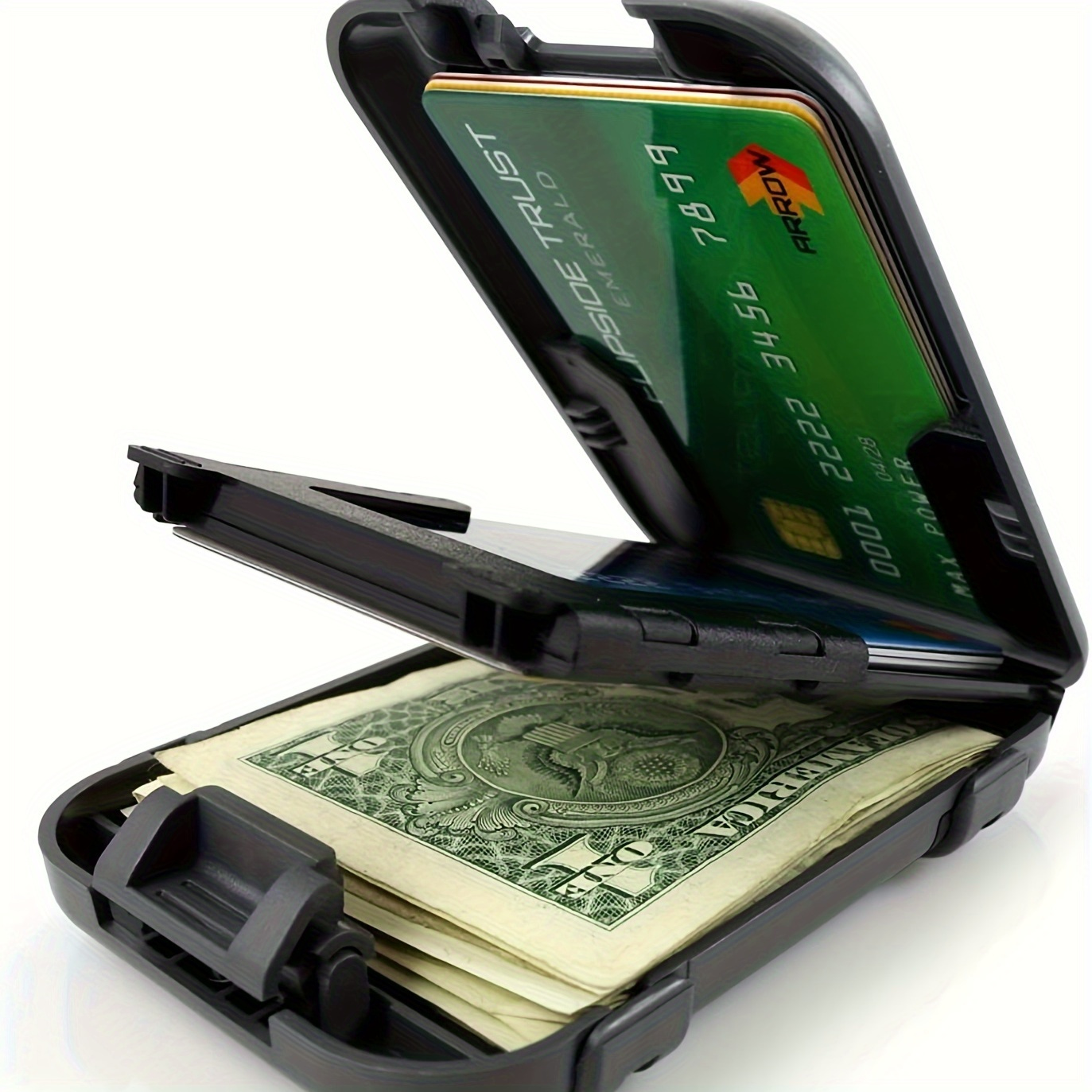

1pc Men's Carbon Fiber Wallet, Rfid Blocking Minimalist Wallet, Men's Ultra Thin Clip Pocket Credit Card Holder