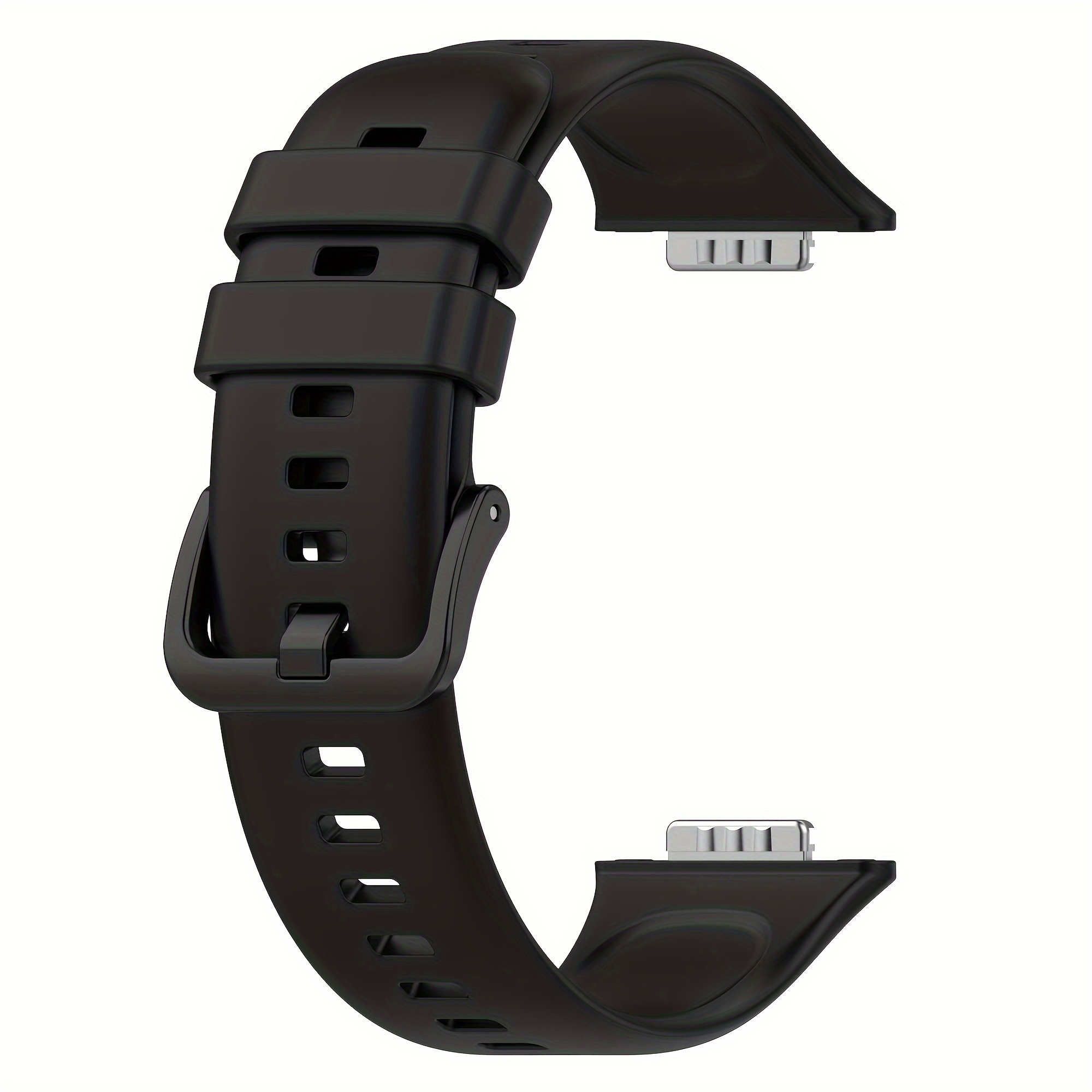 

Adjustable Black Silicone Watch Strap For - Sporty Replacement Band With 5.5" - 8.7" Wrist Size Compatibility