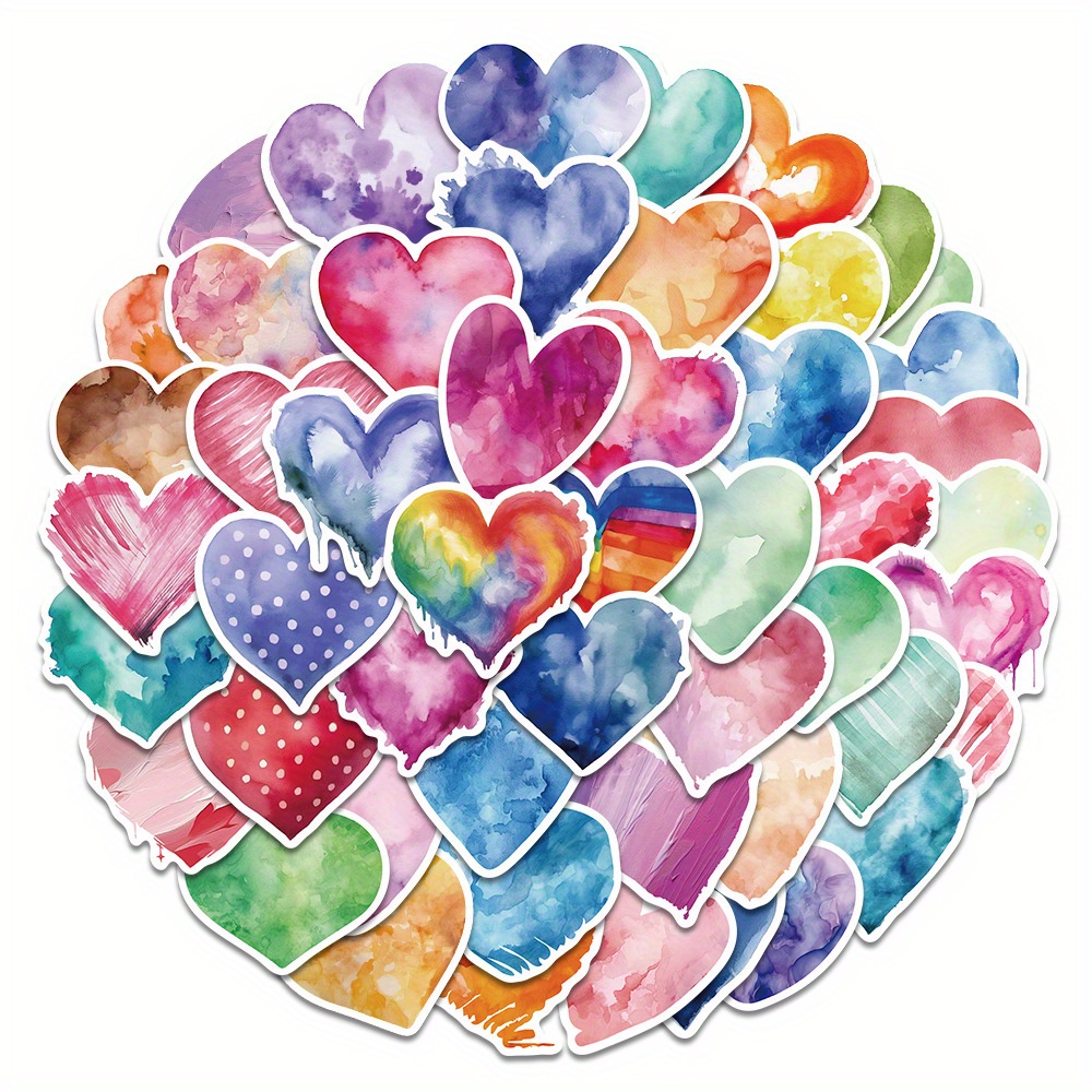 Image of 50pcs Colorful And Mother's Day, Valentine's Day Stickers For Laptops, Skateboards, Motorcycles, Phone Cases, Water Cups, Car Suitcases, Refrigerators, Party Gifts, Vinyl Stickers