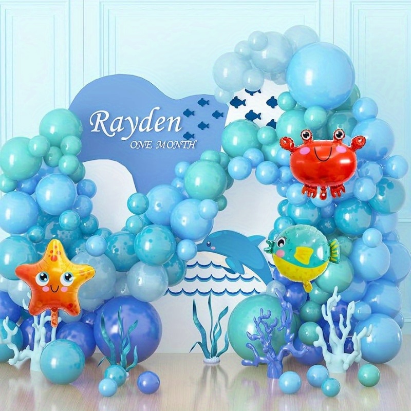 Fishing Balloon Garland Kit with It's A Boy Backdrop, Baby Shower  Decorations, Blue Fish, Birthday Party Supplies