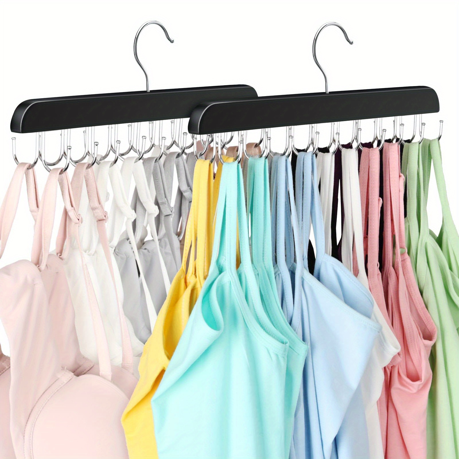 

1pack/2pack Bra Hanger For Closet, Tank 20 Hooks Capacity Foldable Saving Hanger Closet Organizers And Storage For Dorm & Apartment For Tank Top, Bra, Scarf Etc For Family