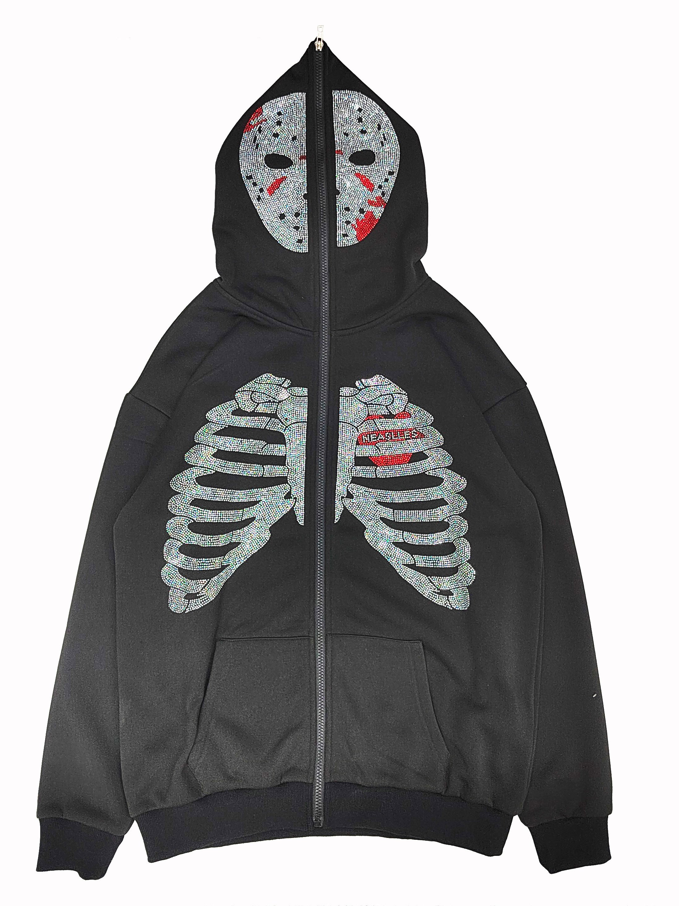 Rhinestone Skeleton™ - 1/4 zip Hoodie – 2Real Archives