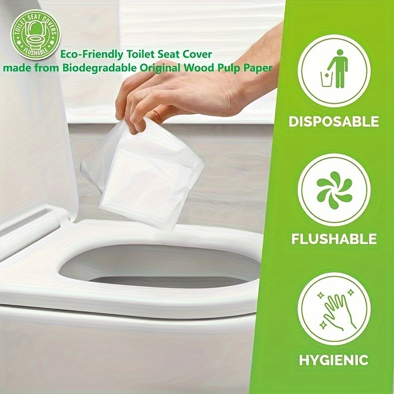 10pcs Toilet Seat Covers Paper, Flushable Paper Toilet Seat Covers For ...