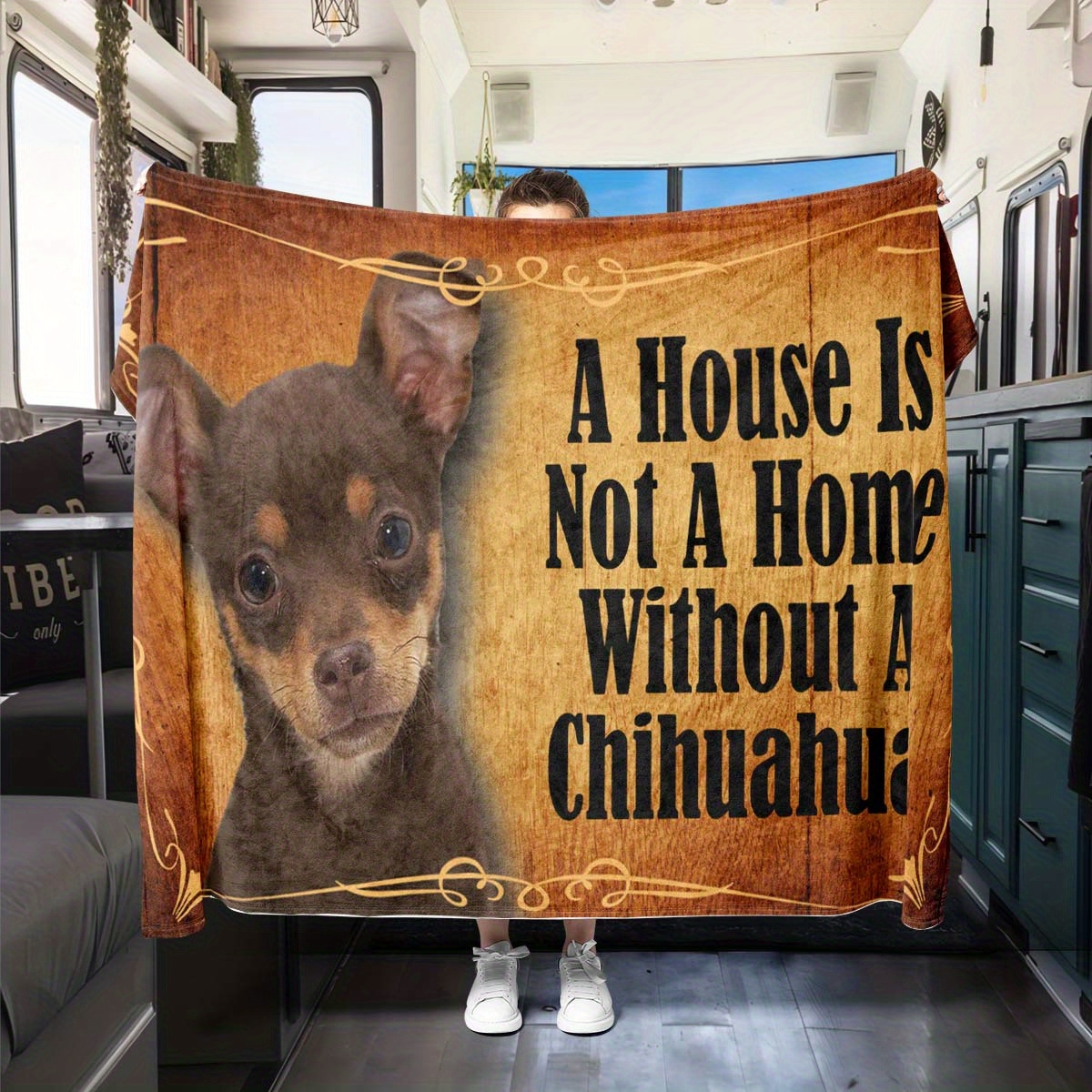 

Chihuahua Dog Art Pattern Printed Fleece Blanket For All Seasons In Car Or Rv For Nap Time