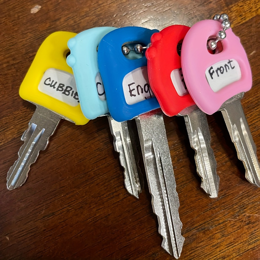 

8pcs Silicone Elastic Key Caps Set For Men, Flexible Key Covers For Easy Identifying Door