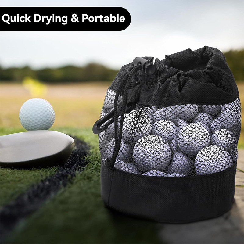 golf storage bag nylon mesh golf bag single sided drawstring golf net cloth bag golf accessories details 0