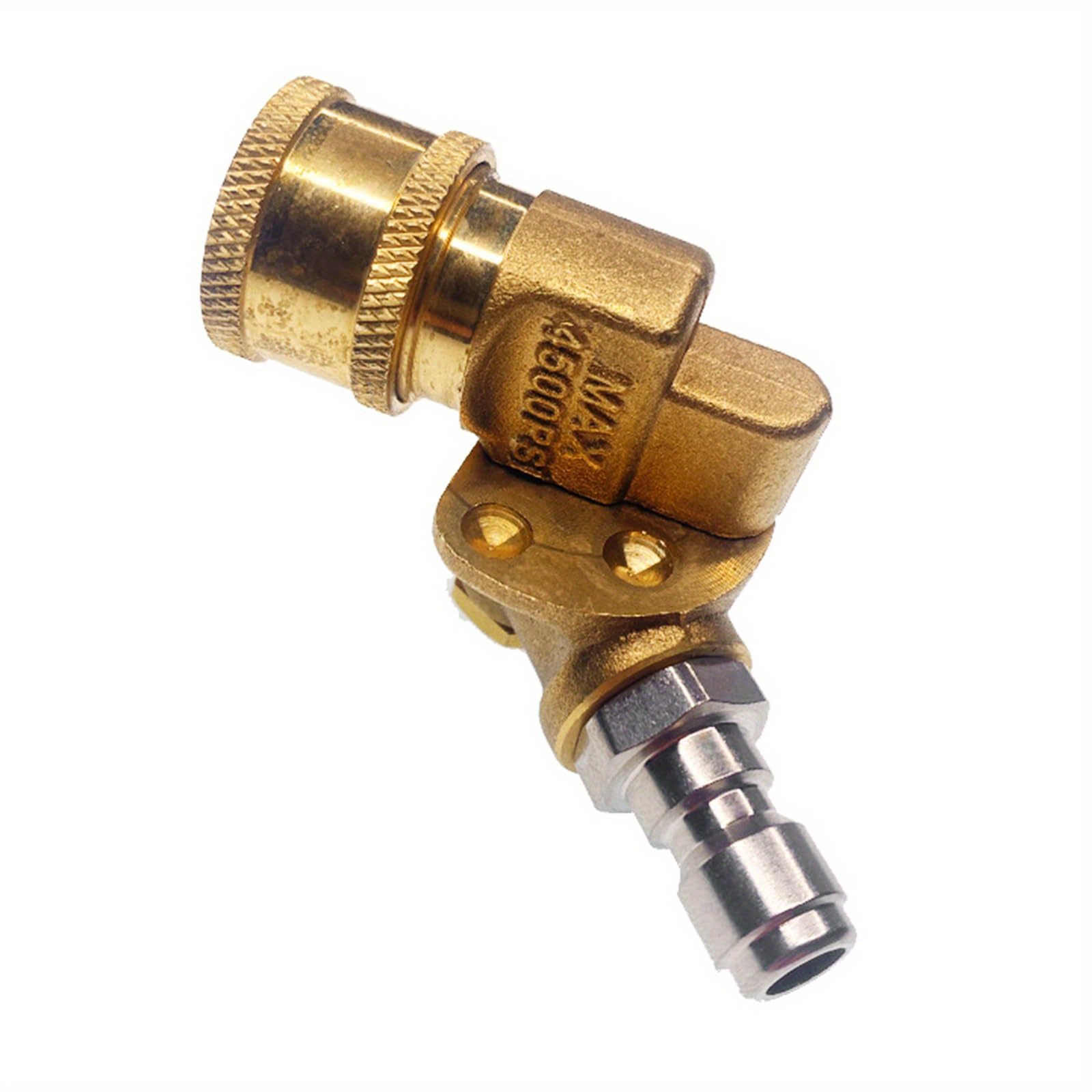 

1pc Rotating Coupler With 1/4" 5-gear Adjustable Connector, Quick Connect High Pressure Washer Accessory, 180 Degree Rotation, All-copper Female Head, 12mm Interface, For Car Cleaning