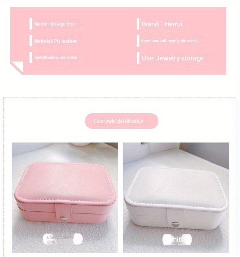 1pc Estuche de Almacenamiento de Joyería de Doble Capa Portátil - Versión Coreana - Organiza Pendientes, Collares y Anillos - Organizador de Escritorio para Uso en Hoteles