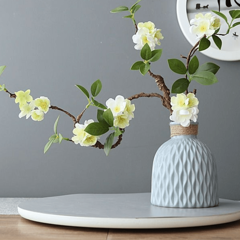 1 Set, Artificial Plum Blossom Set With Vase, Chinese Style Faux Branches, Simple Home Decor, Mother's Day Gift