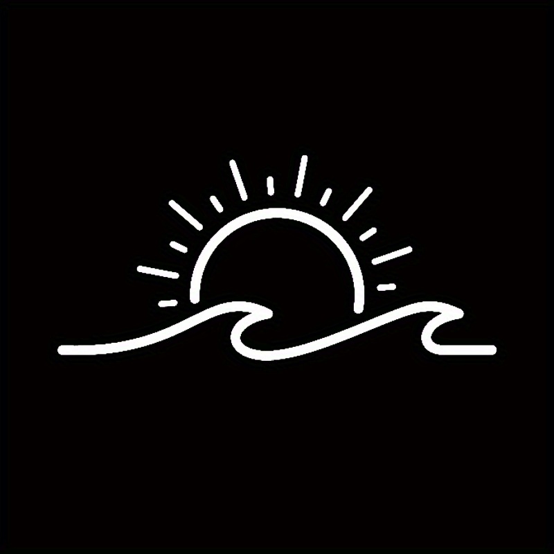 Beach- Accessories: Sun & Wave Vinyl Stickers For Your Bumper, Truck, Or Notebook!