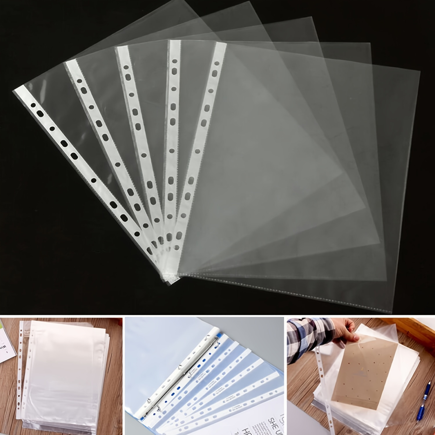 

50/100pcs A4 Clear Document Folders - Waterproof, Transparent & Durable - Perfect For Organizing Your Files
