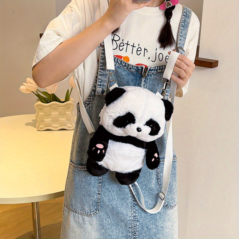 Plush Panda Doll Backpack, Cute Stuffed Animal Schoolbag, Kawaii