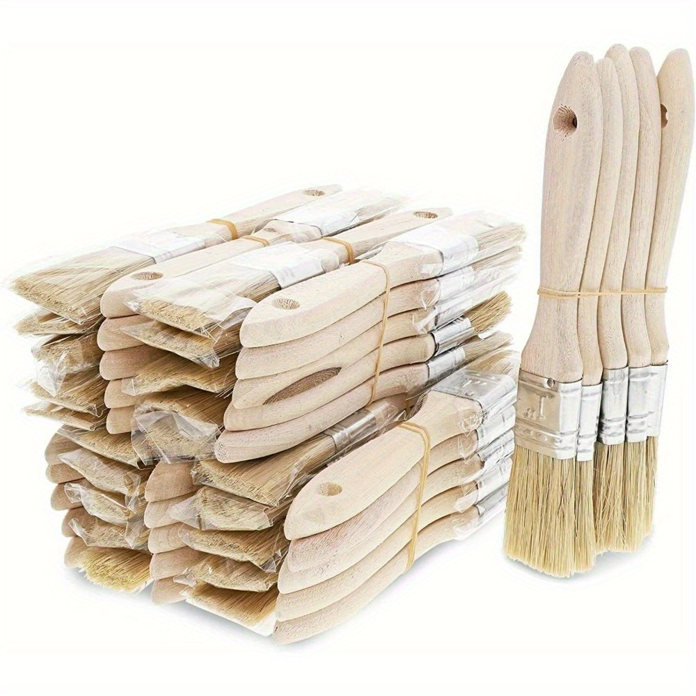 

10pcs Chip Brushes For Painting, Gesso, Varnishes, Glue, Wood Stain, 1 Inch Paint Brush Set For Arts And Crafts, House Trim, Home Repair, Interior And Exterior Use