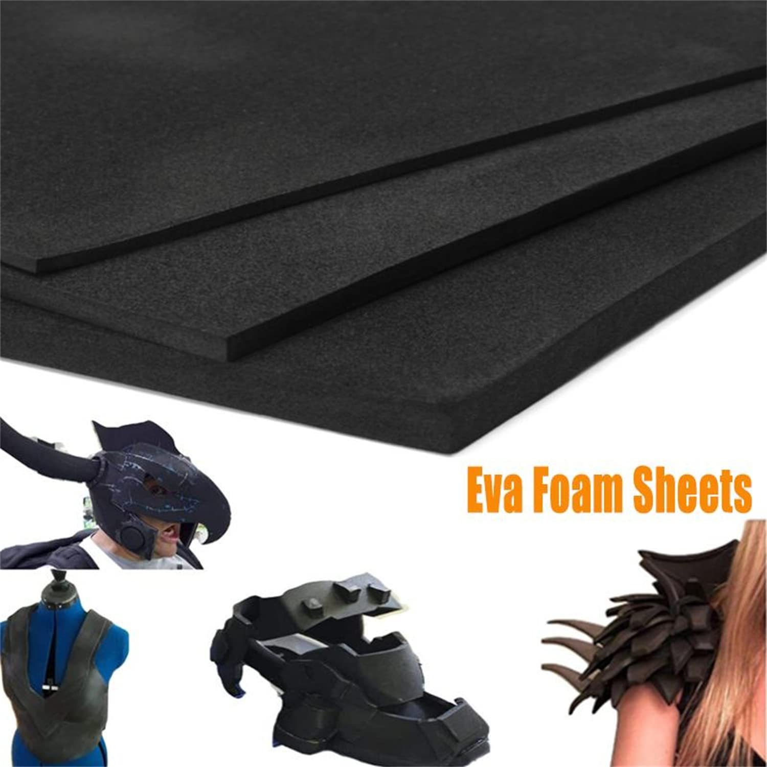 

3/5/10mm Black Eva High Density Closed Cell Foam Sheet - Acoustic Insulation - 150x150mm/200x200mm