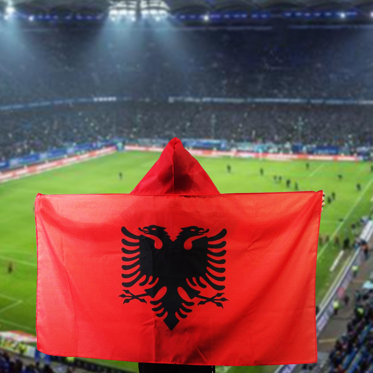 

1pc, Albanian Body Flag With Cap, 90x150cm 3x5ft Cape Fan Flags, Support Your Favorite Albanian Team With High-quality Flags Perfect For Sports Events Gift For Birthday
