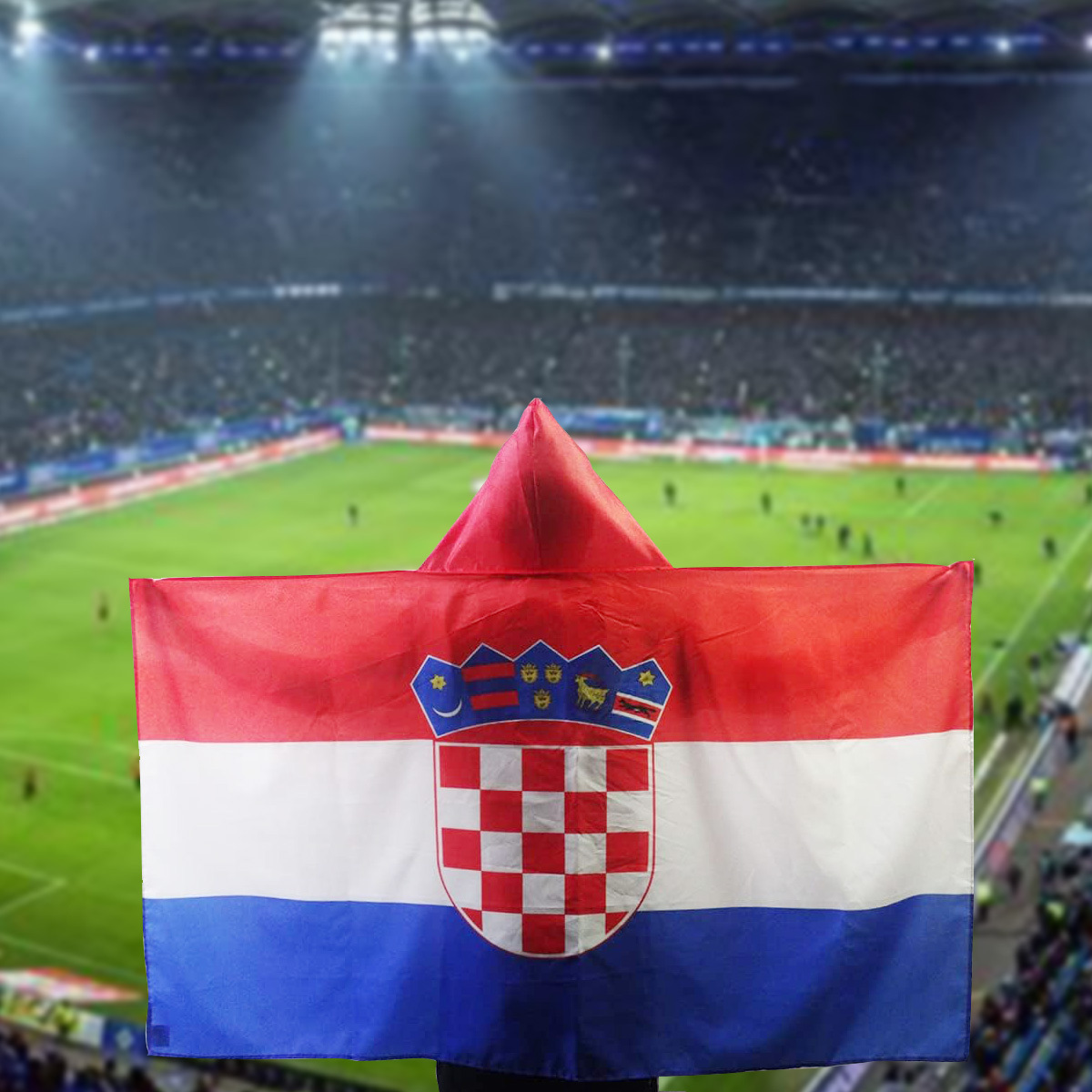 

1pc, Croatia Body Flag With Cap, 90x150cm 3x5ft Croatian Cape Fan Flags, Cheering Flag, Fans Gift, Indoor Outdoor Banner Decorations