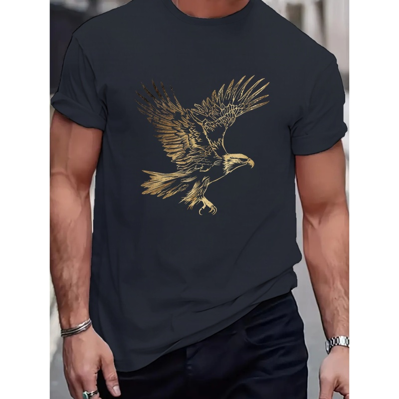 

Eagle Print T Shirt, Tees For Men, Casual Short Sleeve T-shirt For Summer