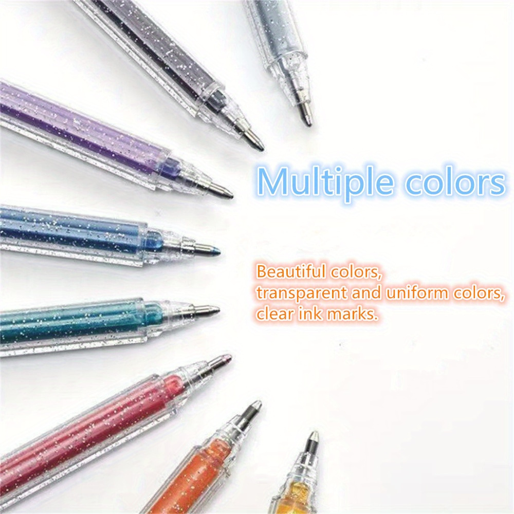 

12 Colors Hand-painted Pen Colored Gel Pen Shiny Metal Quicksand Pen Fluorescent Note Number Pen 12 Sets Stationery Gift 1.00mm Shiny Metal Set Color Graffiti Fluorescent Pen Diy Creation Colored Pen