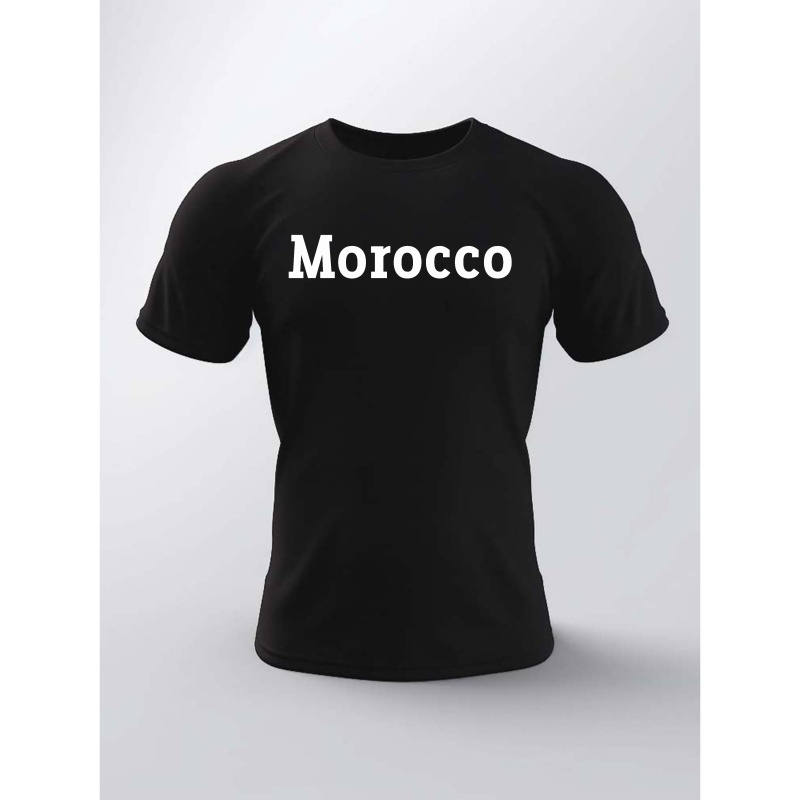 

Morocco Print T Shirt, Tees For Men, Casual Short Sleeve T-shirt For Summer