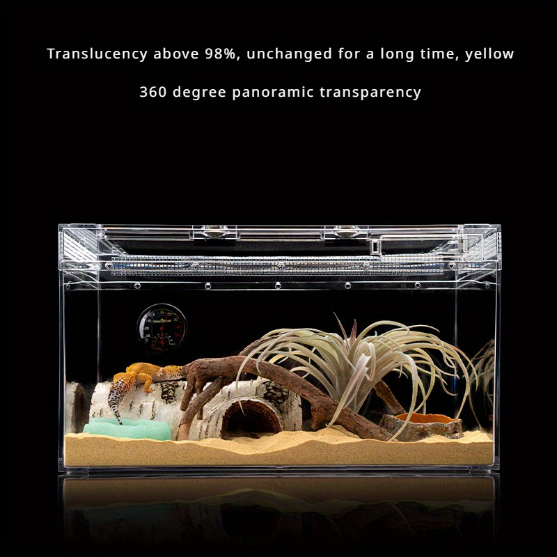 

Transparent Acrylic Terrarium For Reptiles & Amphibians, Climbing Pet Box, Horned Frog/spider/ Enclosure With Landscape Design