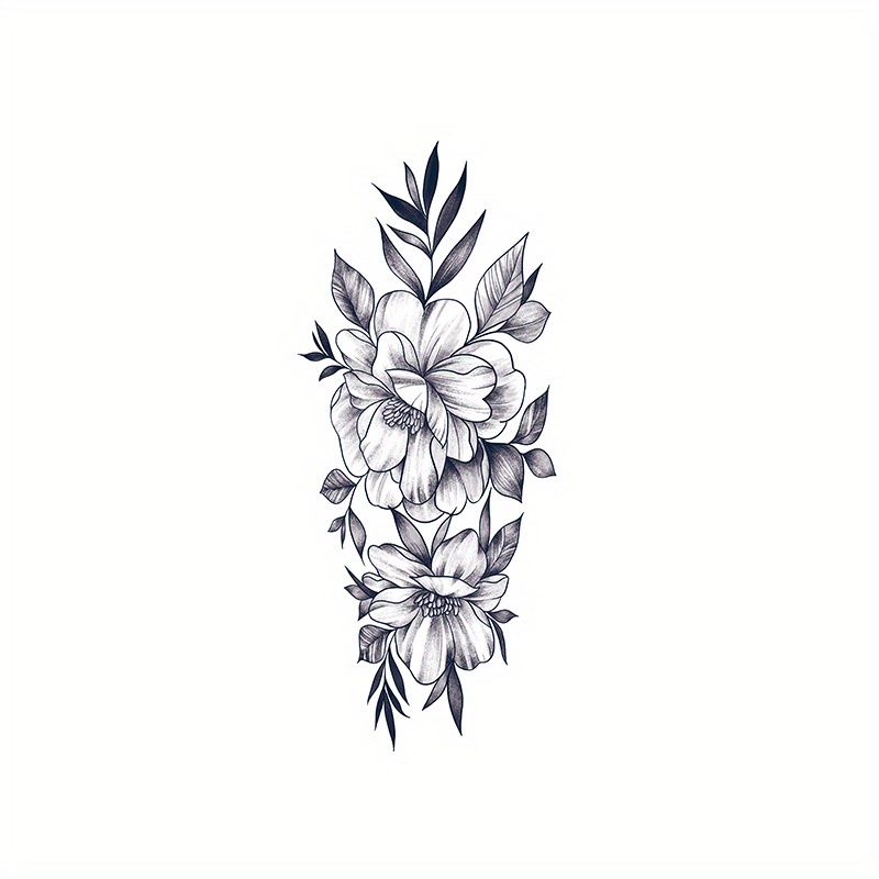 Herbal Tattoo Sticker Semi-permanent Juice Waterproof Men's Long-lasting Realistic Plain Flower Small Hand Flower Arm