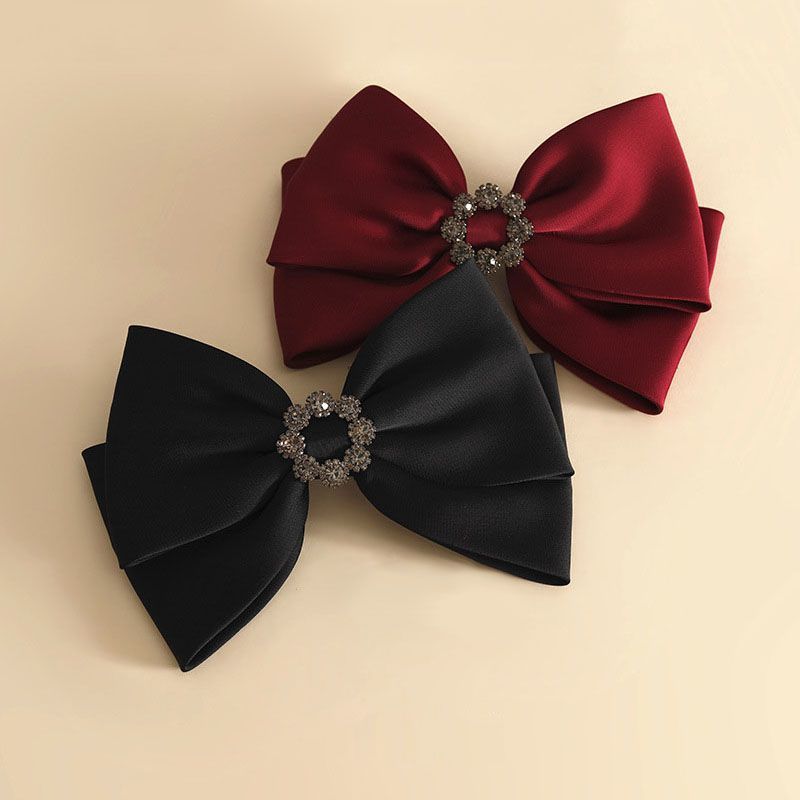 

Satin Bow Hair Clip, High-end, Light Luxury, Fashion Hairpin, , Female, Back Head Spring Clip, Hair Accessory