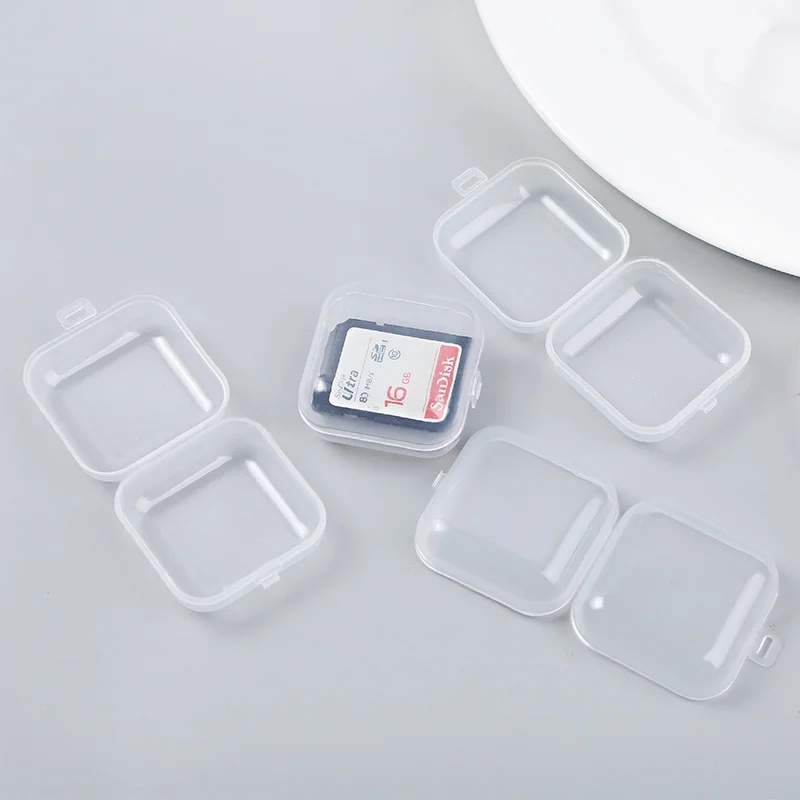 4/8pcs Transparent Plastic Storage Boxes, Small Square Jewelry Case ...