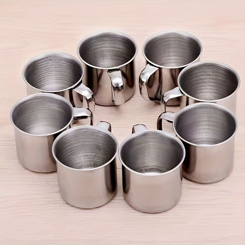 

1pc, 250ml Stainless Steel Coffee Mug For Hot And Cold Beverages, Durable Portable Water Cup For Camping And Picnics