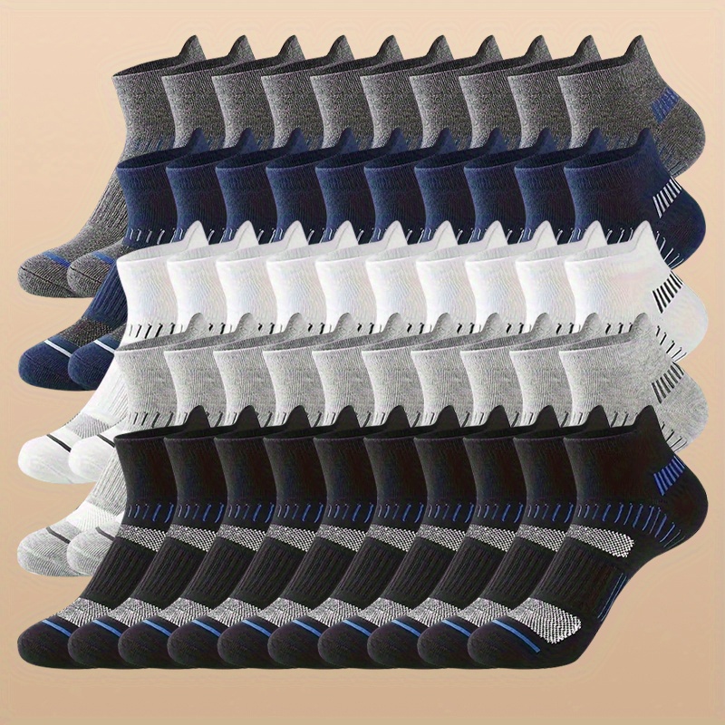 

20 ou 50 paires de chaussettes basses Anti-odeur et Absorption de la sueur pour hommes, chaussettes de Sport confortables et respirantes, à porter en toutes saisons