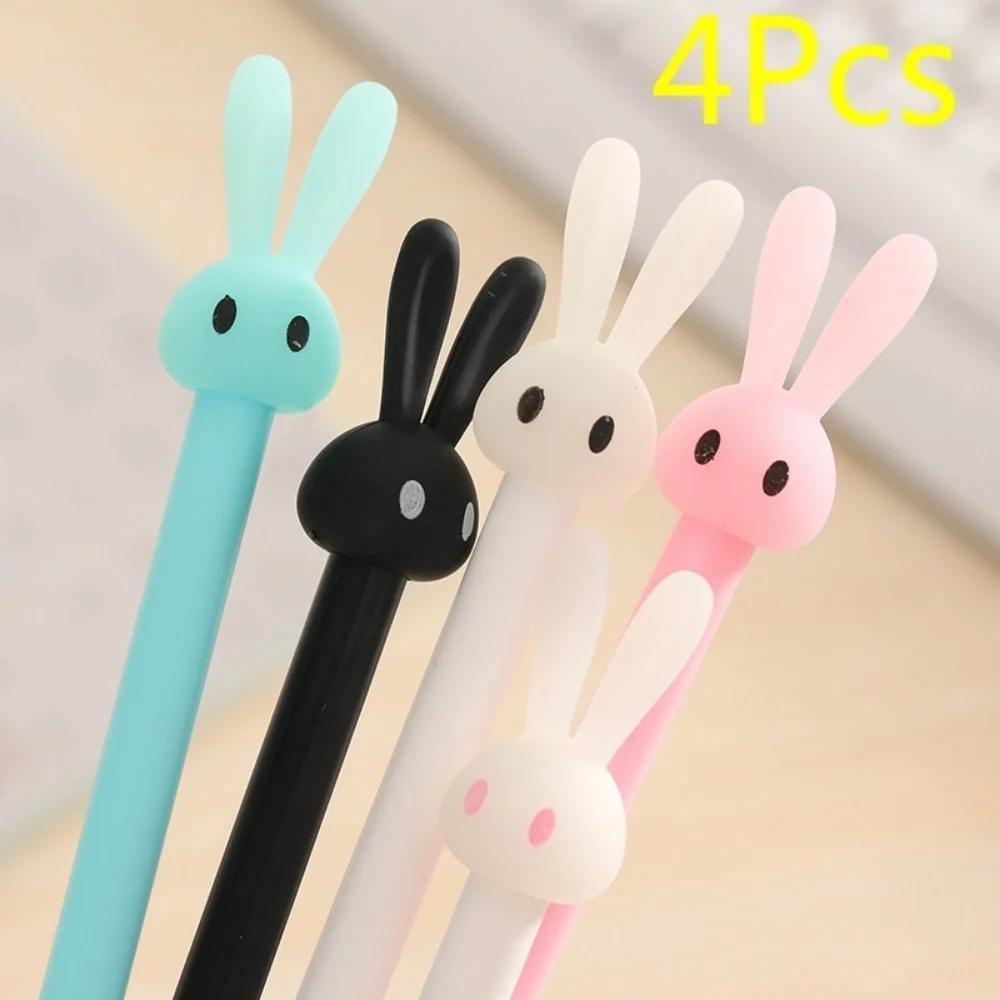 Image of 4pcs/set Rabbit Neutral Black Ink Pen Gel Pen Set Cute School Supplies Office Stationery Photo Album Kawaii Pen Stationery