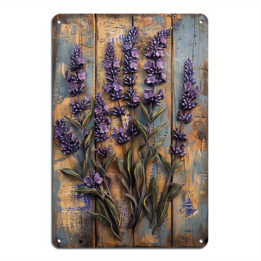 

1pc, Lavender Tin Sign Poster Funny Signs Wall Art Decor Plaque Garage Home Bar Vintage Metal Decorations (8x12inch/20*30cm)