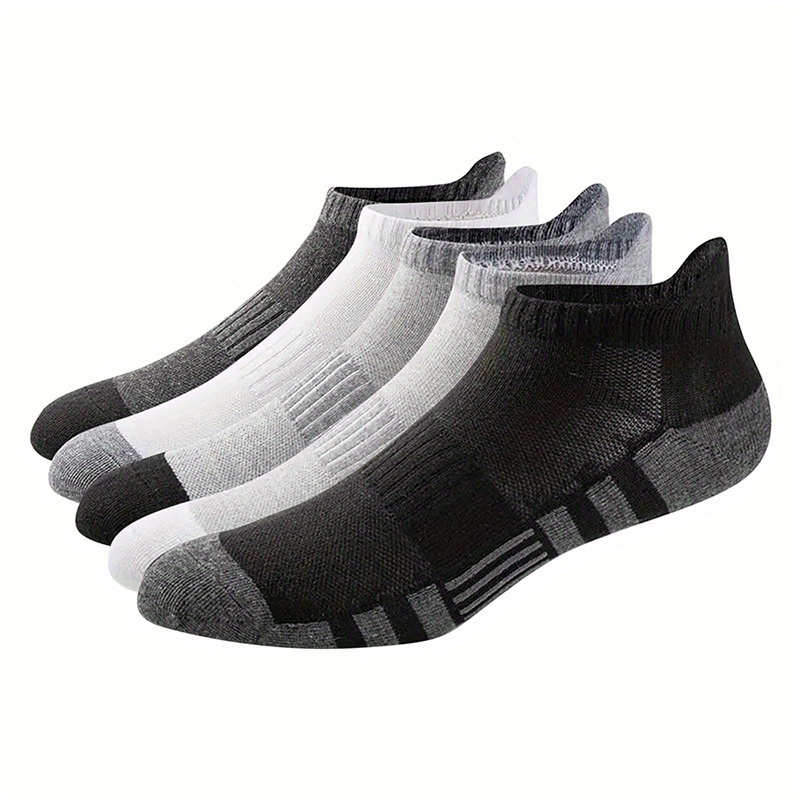 

5 Pairs Of Men's Anti Odor & Sweat Absorption Low Cut Socks, Comfy & Breathable, Elastic Sport Socks For Outdoor Wearing